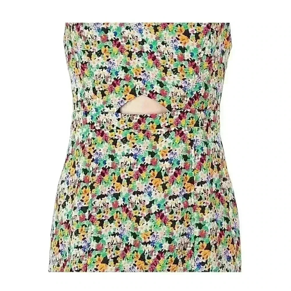 I Heart Ronson Multicolor Floral Midi Dress, Large